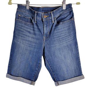 Levis Bermuda Denim Jean Rolled Hem Shorts Women Size 27